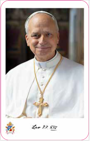 Kaartje Paus Leo XIV recto