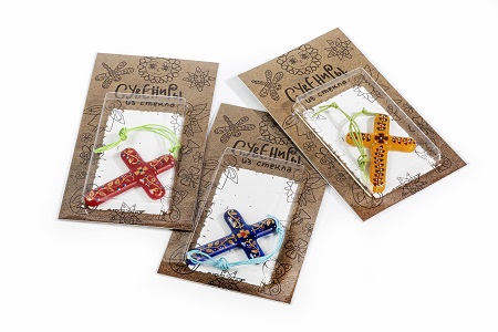 Croix en verre 5 Kruisje lr