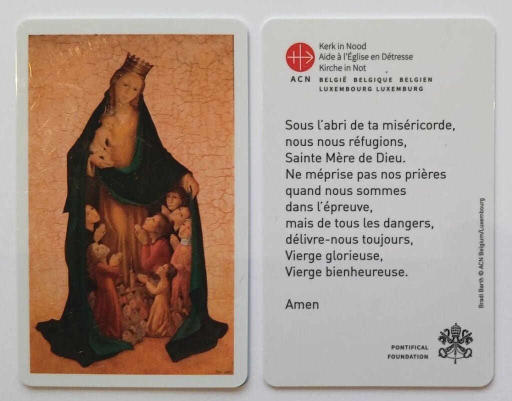 Gebedskaartje moeder gods fr 1