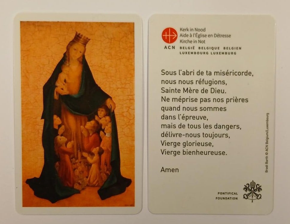 Carte de prière mère de dieu 6 Gebedskaartje moeder gods fr