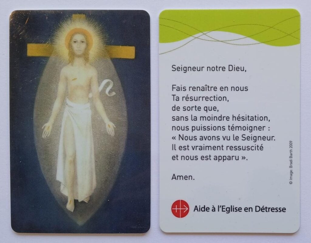 Carte de prière résurrection 2 Verrijzenis fr