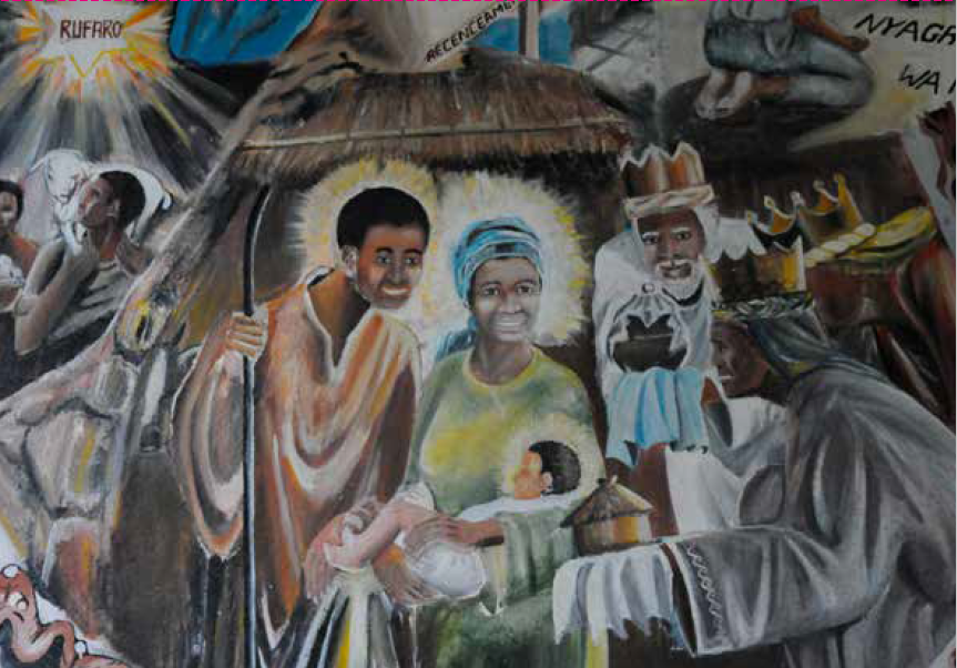 Carte de noël - adoration des mages (mozambique) 2 Kerstkaart mozambique aanbidding der wijzen lr