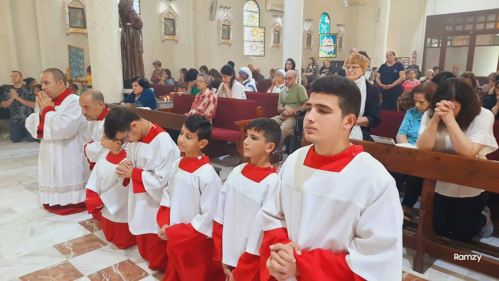 Messe pour la paix à la paroisse de la Sainte Famille, Gaza, 15 octobre 2023 © Paroisse de la Sainte Famille