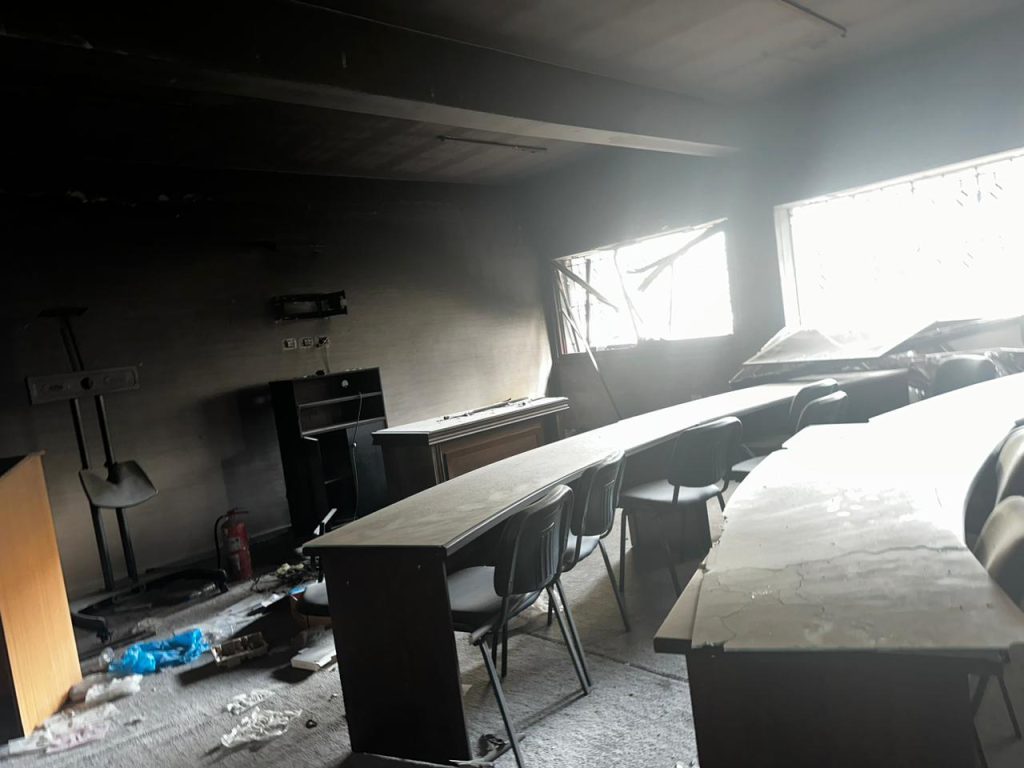 École des Soeurs du Rosaire après les bombardements, Gaza, décembre 2023
