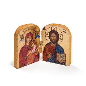 Diptyque icône Mère de Dieu et Jésus-Christ
